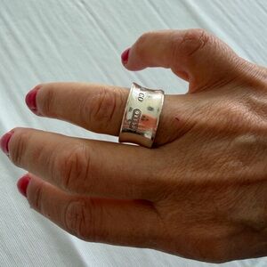 Tiffany & Co. Polished Silver Wide Band Ring , Sterling silver Classic 1837